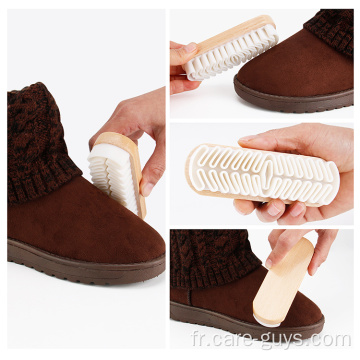 Brosse de chaussures en daim en bois premium Nettoyage des baskets sportives